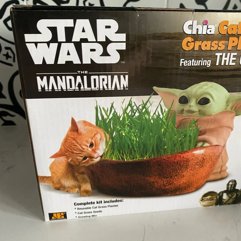 Chia Cat Grass Planter The Child Mandalorian Decorative Planter New In Box